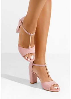 Różowe sandały na słupku Krista ze sklepu Zapatos w kategorii Sandały damskie - zdjęcie 170739584