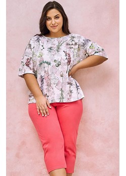 Piżama damska plus size Olive 3157, Kolor biało-różowy, Rozmiar 4XL, Taro ze sklepu Intymna w kategorii Piżamy damskie - zdjęcie 170739941