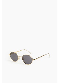 H & M - Owalne okulary przeciwsłoneczne - Złoty ze sklepu H&M w kategorii Okulary przeciwsłoneczne damskie - zdjęcie 170740101