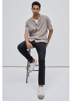 H & M - Eleganckie spodnie z domieszką lnu Slim Fit - Czarny ze sklepu H&M w kategorii Spodnie męskie - zdjęcie 170740102
