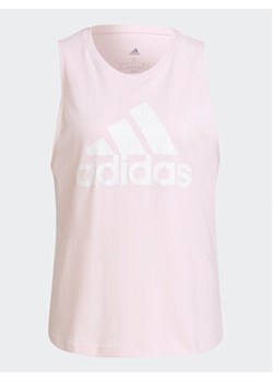 adidas Top Essentials Big Logo H10205 Różowy Regular Fit ze sklepu MODIVO w kategorii Bluzki damskie - zdjęcie 170744123