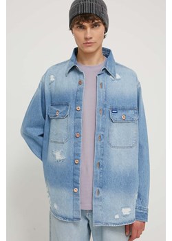 Hugo Blue kurtka jeansowa męska kolor niebieski przejściowa 50513856 ze sklepu ANSWEAR.com w kategorii Kurtki męskie - zdjęcie 170745520