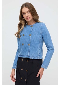 Twinset kurtka jeansowa damska kolor niebieski przejściowa ze sklepu ANSWEAR.com w kategorii Kurtki damskie - zdjęcie 170745530