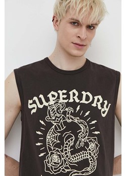 Superdry t-shirt bawełniany męski kolor szary ze sklepu ANSWEAR.com w kategorii T-shirty męskie - zdjęcie 170745780