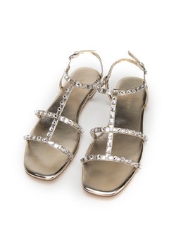 Damskie sandały skórzane z kryształkami ze sklepu WITTCHEN w kategorii Sandały damskie - zdjęcie 170746030