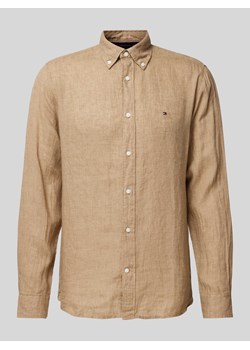 Koszula casualowa o kroju regular fit z lnu model ‘PIGMENT’ ze sklepu Peek&Cloppenburg  w kategorii Koszule męskie - zdjęcie 170749230