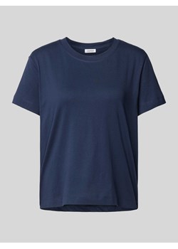 T-shirt z prążkowanym okrągłym dekoltem ze sklepu Peek&Cloppenburg  w kategorii Bluzki damskie - zdjęcie 170749502