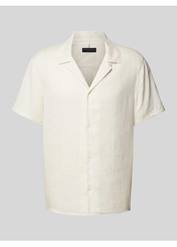 Koszula casualowa z lnu z kołnierzem z połami model ‘BIJAN’ ze sklepu Peek&Cloppenburg  w kategorii Koszule męskie - zdjęcie 170749761
