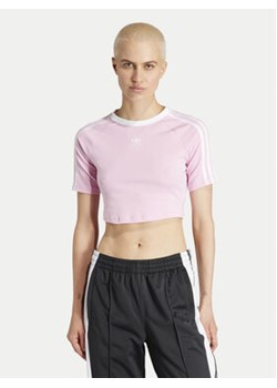 adidas T-Shirt 3-Stripes Baby IP0664 Różowy Slim Fit ze sklepu MODIVO w kategorii Bluzki damskie - zdjęcie 170752672