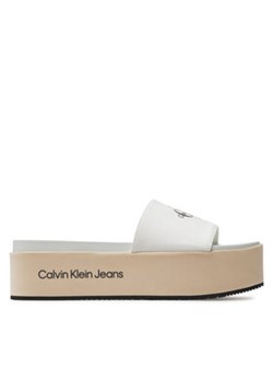 Calvin Klein Jeans Klapki Flatform Sandal Met YW0YW01036 Écru ze sklepu MODIVO w kategorii Klapki damskie - zdjęcie 170752803