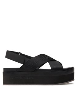 Sandały Calvin Klein Jeans Flatform Sandal Sling In Mr YW0YW01362 Czarny ze sklepu eobuwie.pl w kategorii Sandały damskie - zdjęcie 170754304