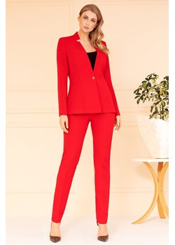 Kostium Olivia czerwony ze spodniami ze sklepu Tomasz Sar w kategorii Komplety i garnitury damskie - zdjęcie 170754620