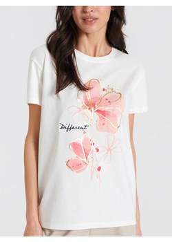 Sinsay - Koszulka z nadrukiem - kremowy ze sklepu Sinsay w kategorii Bluzki damskie - zdjęcie 170757354