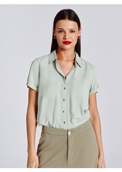 Sinsay - Koszula z krótkim rękawem - zielony ze sklepu Sinsay w kategorii Koszule damskie - zdjęcie 170757410