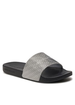 Klapki Calvin Klein Jeans Slide Lenticular Ml Wn YW0YW01403 Black/Silver 0GN ze sklepu eobuwie.pl w kategorii Klapki damskie - zdjęcie 170758371