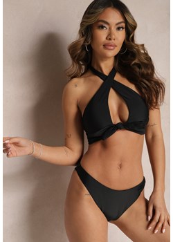 Czarne Eleganckie Bikini z Ozodbnym Wiązanym Biustonoszem i Figami Push Up Gwydion ze sklepu Renee odzież w kategorii Stroje kąpielowe - zdjęcie 170758610