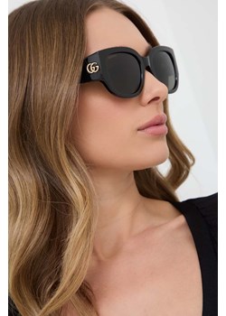 Gucci okulary przeciwsłoneczne damskie kolor czarny ze sklepu ANSWEAR.com w kategorii Okulary przeciwsłoneczne damskie - zdjęcie 170758681