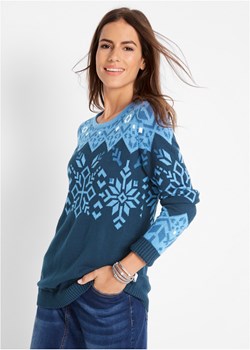 Sweter w norweski wzór ze sklepu bonprix w kategorii Swetry damskie - zdjęcie 170766534