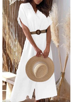 Sukienka VIZONDA WHITE ze sklepu Ivet Shop w kategorii Sukienki - zdjęcie 170769122