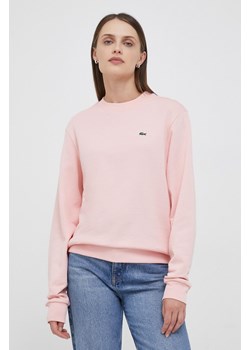 Lacoste bluza damska kolor różowy gładka ze sklepu PRM w kategorii Bluzy damskie - zdjęcie 170769424
