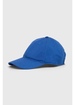 Lacoste czapka z daszkiem bawełniana kolor niebieski gładka ze sklepu PRM w kategorii Czapki z daszkiem męskie - zdjęcie 170769624