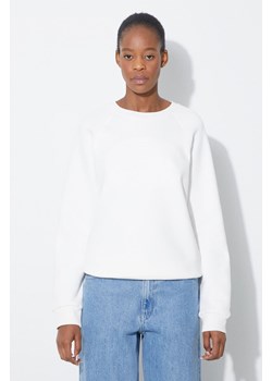 Lacoste bluza bawełniana damska kolor biały gładka ze sklepu PRM w kategorii Bluzy damskie - zdjęcie 170769693