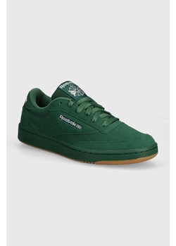 Reebok Classic sneakersy zamszowe Club C 85 kolor zielony 100074451 ze sklepu PRM w kategorii Buty sportowe męskie - zdjęcie 170770050