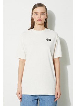 The North Face t-shirt bawełniany W S/S Essential Oversize Tee damski kolor beżowy NF0A87NQQLI1 ze sklepu PRM w kategorii Bluzki damskie - zdjęcie 170770300