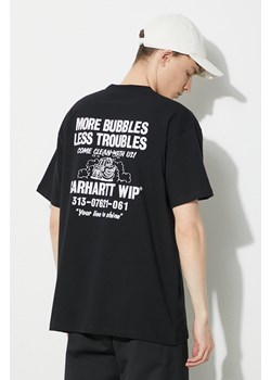 Carhartt WIP t-shirt bawełniany S/S Less Troubles T-Shirt męski kolor czarny z nadrukiem I033187.0D2XX ze sklepu PRM w kategorii T-shirty męskie - zdjęcie 170770334