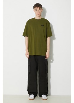 The North Face t-shirt bawełniany M S/S Essential Oversize Tee męski kolor zielony z aplikacją NF0A87NRPIB1 ze sklepu PRM w kategorii T-shirty męskie - zdjęcie 170770351