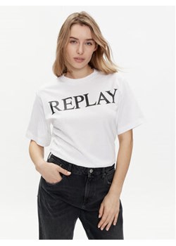 Replay T-Shirt W3698G.000.23608P Biały Relaxed Fit ze sklepu MODIVO w kategorii Bluzki damskie - zdjęcie 170771490