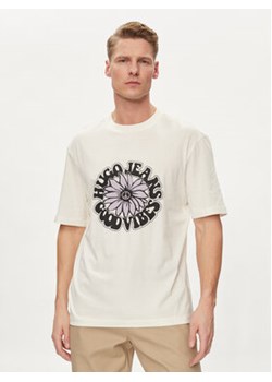 Hugo T-Shirt Nune 50515317 Écru Regular Fit ze sklepu MODIVO w kategorii T-shirty męskie - zdjęcie 170771700