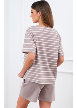 Piżama damska na krótki rękaw i krótkie spodnie cappucino Betty, Kolor cappuccino-biały, Rozmiar 2XL, Italian Fashion ze sklepu Intymna w kategorii Piżamy damskie - zdjęcie 170771831