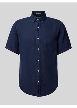 Koszula lniana o kroju regular fit z rękawem o dł. 1/2 ze sklepu Peek&Cloppenburg  w kategorii Koszule męskie - zdjęcie 170772101