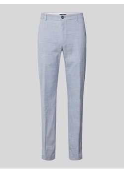 Spodnie do garnituru o kroju slim fit z fakturowanym wzorem model ‘Hank’ ze sklepu Peek&Cloppenburg  w kategorii Spodnie męskie - zdjęcie 170772334