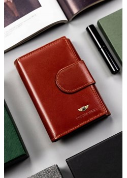 Skórzany, średni portfel damski na zatrzask — Peterson brązowy ze sklepu 5.10.15 w kategorii Portfele damskie - zdjęcie 170772451