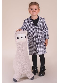 Bawełniany płaszczyk dresowy czarno-biały w pepitkę dla dziewczynki ze sklepu 5.10.15 w kategorii Płaszcze dziewczęce - zdjęcie 170772540