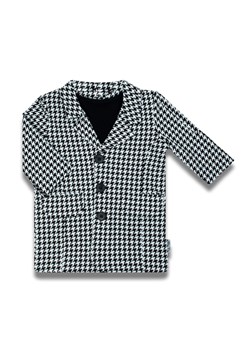 Bawełniany płaszczyk dresowy czarno-biały w pepitkę dla dziewczynki ze sklepu 5.10.15 w kategorii Kombinezony i kurtki - zdjęcie 170772574