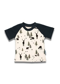Bawełniana koszulka chłopięca z motywem leśnym krótki rękaw ze sklepu 5.10.15 w kategorii T-shirty chłopięce - zdjęcie 170772651