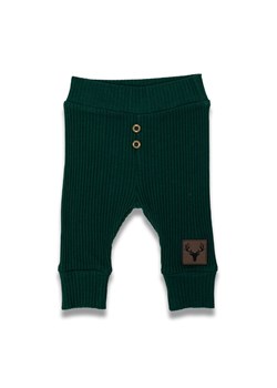 Bawełniane spodnie niemowlęce prążkowane zielone ze sklepu 5.10.15 w kategorii Spodnie i półśpiochy - zdjęcie 170772722