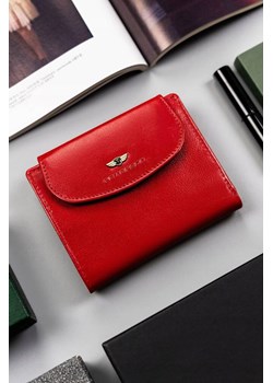 Peterson Mały, skórzany portfel damski na zatrzask- czerwony ze sklepu 5.10.15 w kategorii Portfele damskie - zdjęcie 170772724