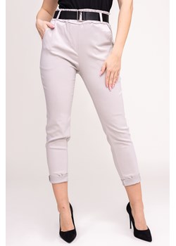 Jasnobeżowe Spodnie z paskiem ELNERI ze sklepu TONO w kategorii Spodnie damskie - zdjęcie 170773014