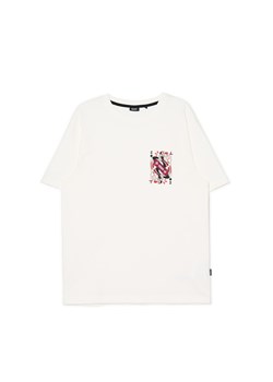 Cropp - Kremowy t-shirt regular z grafiką - kremowy ze sklepu Cropp w kategorii T-shirty męskie - zdjęcie 170773342