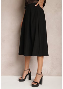Czarna Spódnica Midi z Szerokim Plisowaniem i Rozkloszowanym Dołem Helenesa ze sklepu Renee odzież w kategorii Spódnice - zdjęcie 170777294