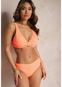 Pomarańczowe Eleganckie Bikini Usztywniany Biustonosz z Zapięciem i Figi ze Sznurkiem Amlinade ze sklepu Renee odzież w kategorii Stroje kąpielowe - zdjęcie 170777662