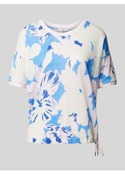 T-shirt z lnu z kwiatowym wzorem model ‘CANDICE’ ze sklepu Peek&Cloppenburg  w kategorii Bluzki damskie - zdjęcie 170778723