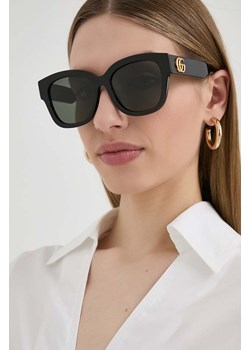Gucci okulary przeciwsłoneczne damskie kolor czarny ze sklepu ANSWEAR.com w kategorii Okulary przeciwsłoneczne damskie - zdjęcie 170780711