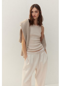 H & M - Koszulka w prążki - Beżowy ze sklepu H&M w kategorii Bluzki damskie - zdjęcie 170781860