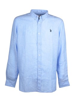 U.S. Polo Assn. Lniana koszula - Regular fit - w kolorze błękitnym ze sklepu Limango Polska w kategorii Koszule męskie - zdjęcie 170782713