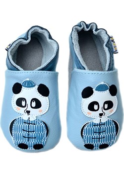 Lait et Miel Skórzane buty &quot;Panda&quot; w kolorze błękitnym do raczkowania ze sklepu Limango Polska w kategorii Kapcie dziecięce - zdjęcie 170786710